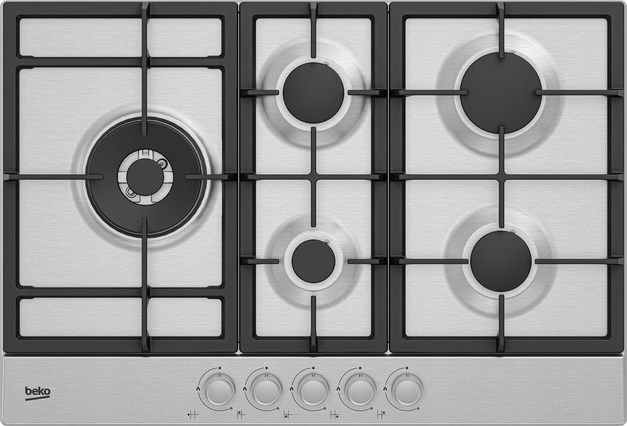 Table de Cuisson BEKO 75cm 5 feux, Wok, Allumage intégré, Thermocouple