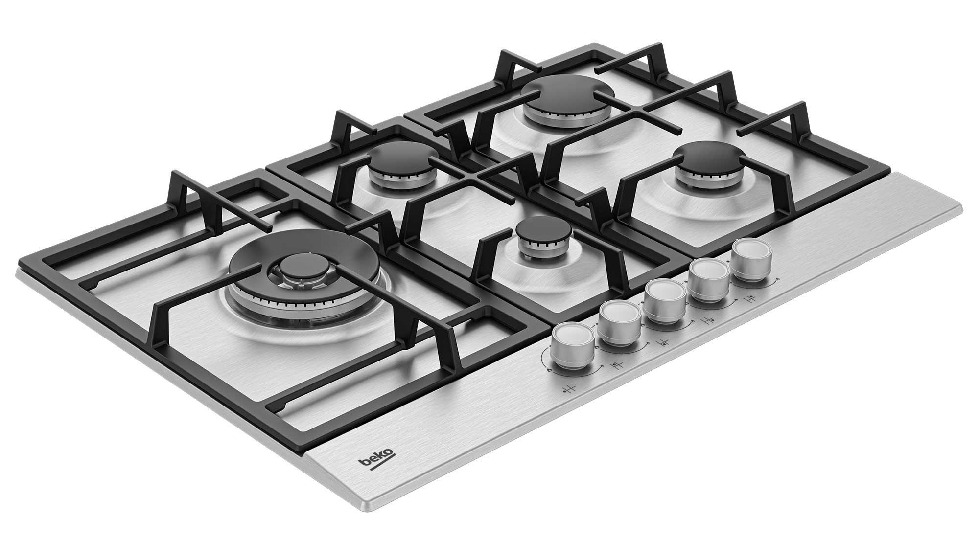 Table de Cuisson BEKO 75cm 5 feux, Wok, Allumage intégré, Thermocouple