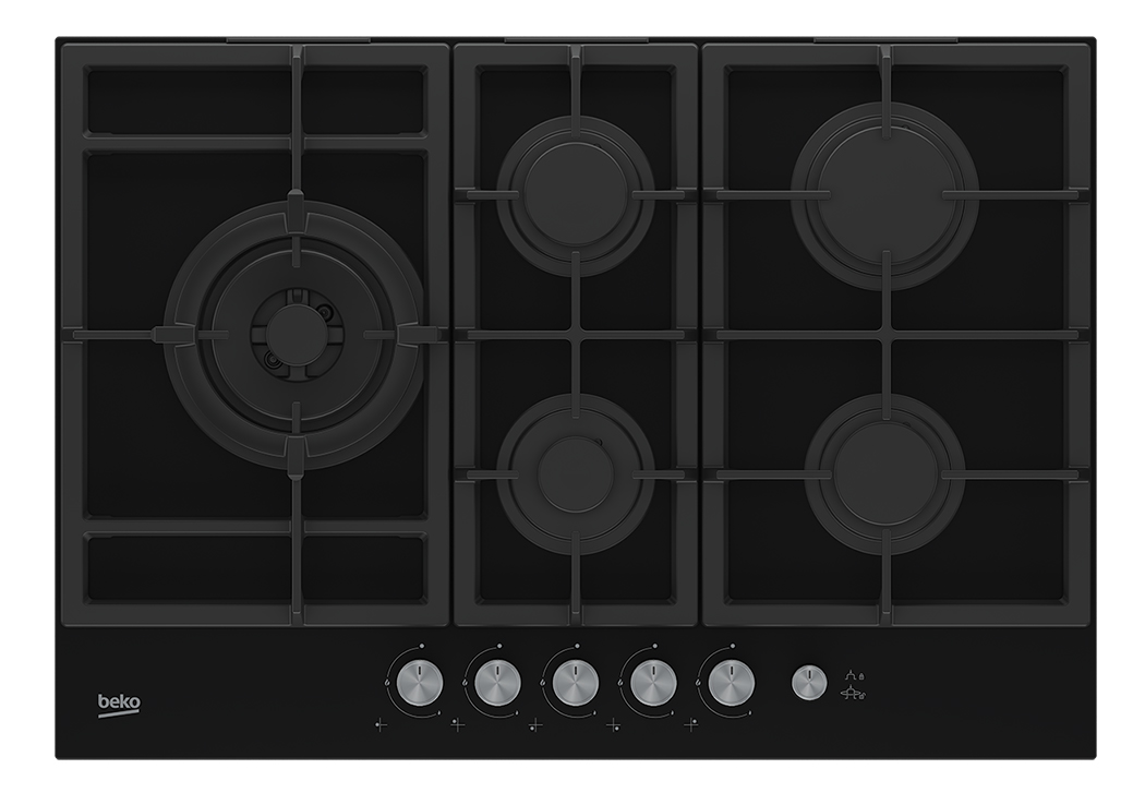 Table de Cuisson BEKO 75cm 5feux, Wok, Allumage intégré, Thermocouple